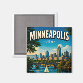 Aimant Pont de l'arche de pierre de Minneapolis Minnesota (Recto/Verso)