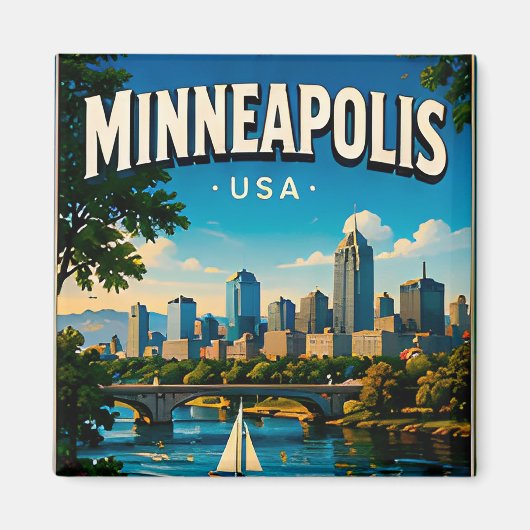 Aimant Pont de l'arche de pierre de Minneapolis Minnesota (Devant)