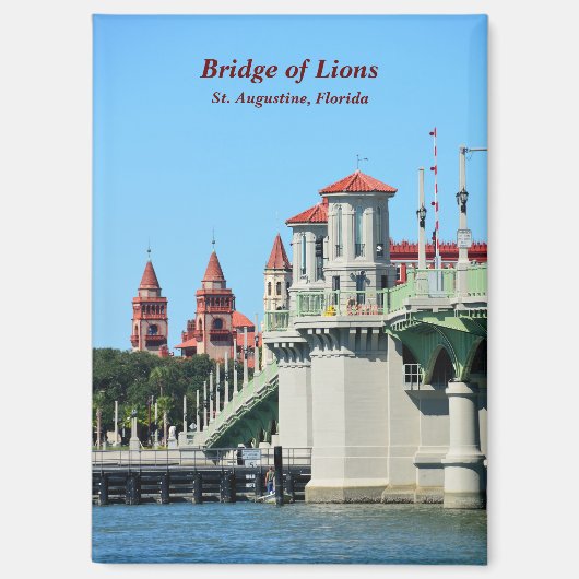 Aimant Pont des Lions St Augustine, Floride (Recto)