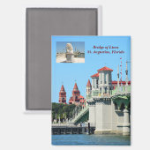 Aimant Pont des Lions St. Augustine, Floride Carte postal (Recto/Verso)