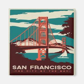 Aimant Pont d'or de style Vintage San Francisco