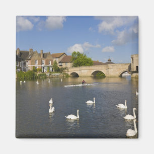 Aimant Pont en pierre voûté et rivière Ouse, St Ives,
