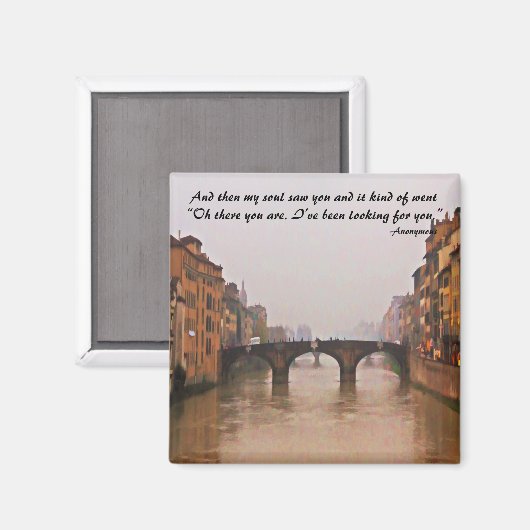Aimant Pont Florence Avec Citation Amour (Recto/Verso)
