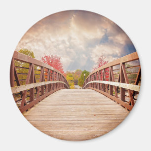 Aimant Pont rustique en bois dans le pays