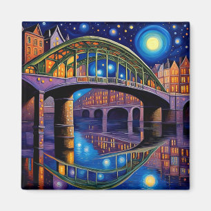 Aimant Pont sous le clair de lune 5