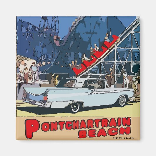 Aimant Pontchartrain Beach Zephyr Vintage (Devant)