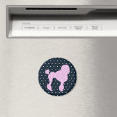 Aimant Poodle à points Polka (In Situ (Lave-vaisselle))
