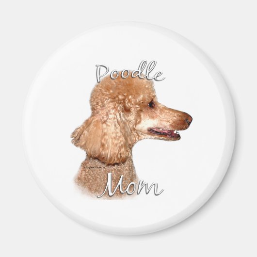 Aimant Poodle (abricot) Maman 2 (Devant)