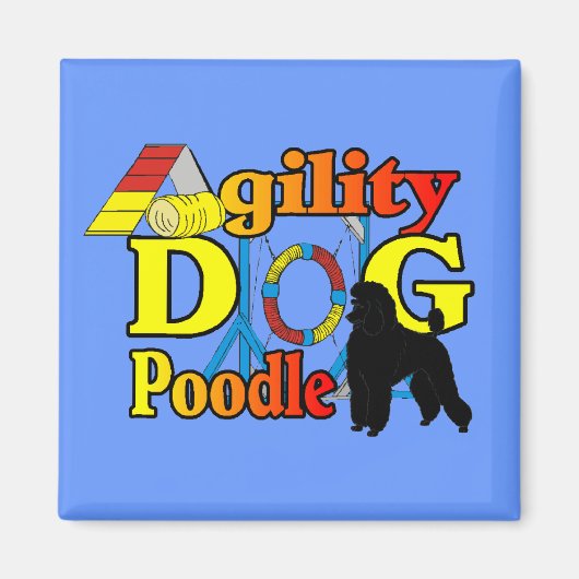 Aimant Poodle Agilité Cadeaux (Devant)