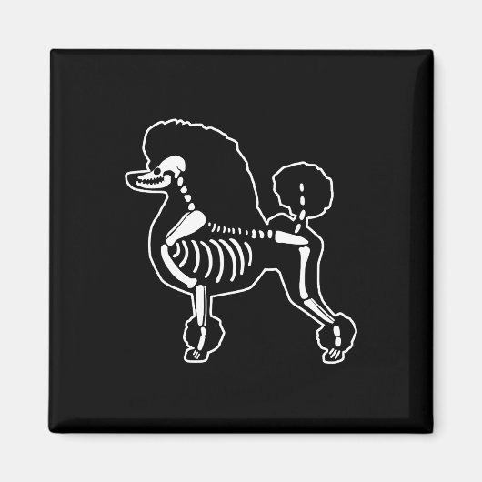 Aimant Poodle Chien Squelette Halloween Doodle Chiens Lov (Devant)
