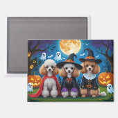 Aimant Poodle Chiens Citrouille Halloween drôle (Recto/Verso)