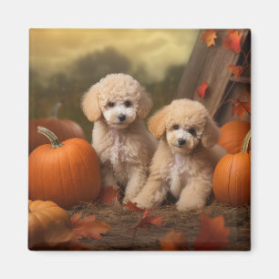 Aimant Poodle Chiot Automne Citrouille délice