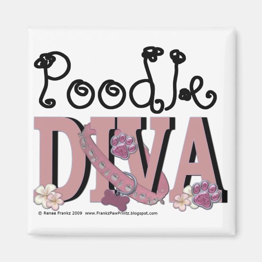 Aimant Poodle DIVA (Devant)