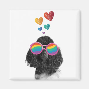 Aimant Poodle Dog with Hearts Saint-Valentin