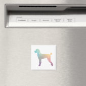Aimant Poodle Geo Silhouette Pastel (In Situ (Lave-vaisselle))