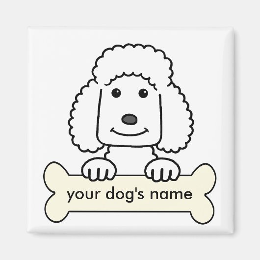Aimant Poodle personnalisé (Devant)