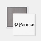 Aimant Poodle (style pirate avec empreinte digitale) (Recto/Verso)