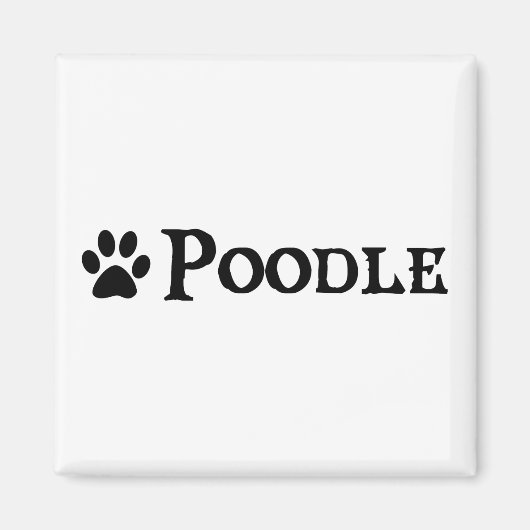 Aimant Poodle (style pirate avec empreinte digitale) (Devant)