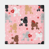 Aimant Poodle Valentine Motif (Devant)