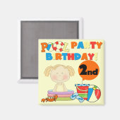 Aimant Pool Party 2e anniversaire Tshirts et cadeaux (Recto/Verso)