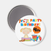 Aimant Pool Party 4th Birthday Tshirts et cadeaux (Recto/Verso)