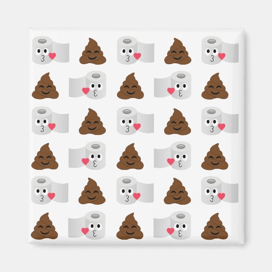 Aimant poop emoji et papier de toilette (Devant)