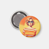 Aimant pop art, Badge inspiré rétro (Recto/Verso)