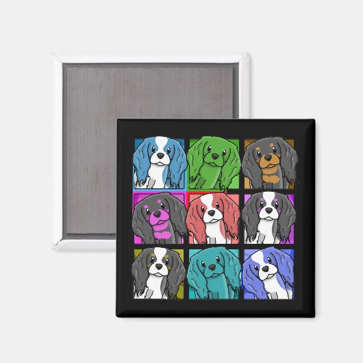 Aimant Pop Art Cavalier King Charles Spaniel (Recto/Verso)