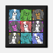 Aimant Pop Art Cavalier King Charles Spaniel (Devant)