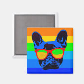 Aimant Pop Art Coloré French Bulldog (Recto/Verso)