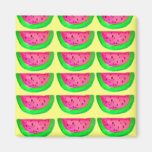 Aimant pop art de la pastèque rose (Devant)