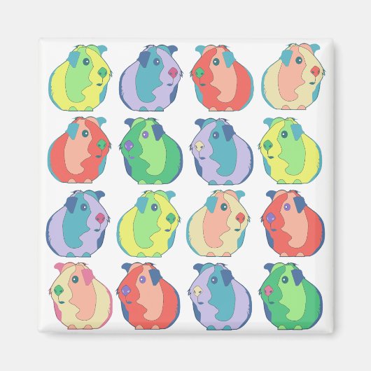 Aimant Pop Art Guinea Pig Motif (Devant)