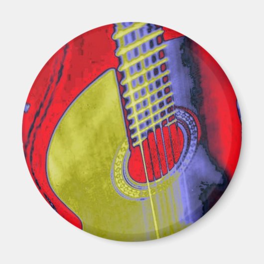 Aimant Pop Art Guitare (Devant)