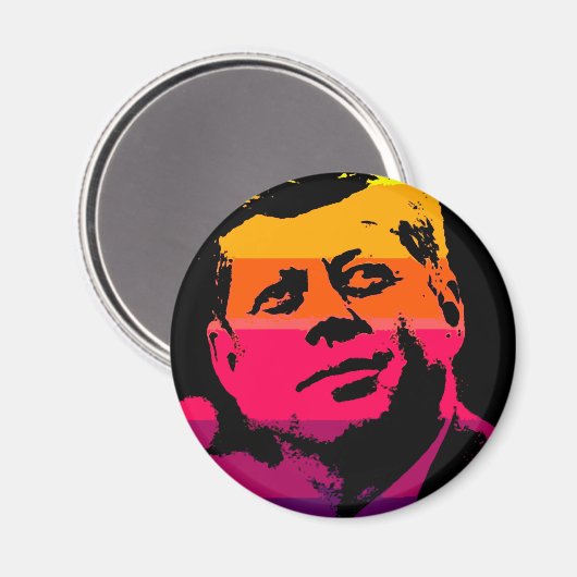 Aimant Pop Art Jack JFK John F. Kennedy (Recto/Verso)