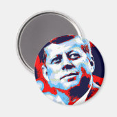 Aimant Pop Art JFK John F. Kennedy Red Blue (Recto/Verso)