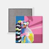 Aimant Pop Art Lemur Portrait (Recto/Verso)