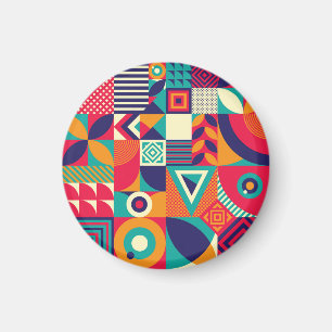 Aimant Pop formes géométriques abstraites, motif transpar