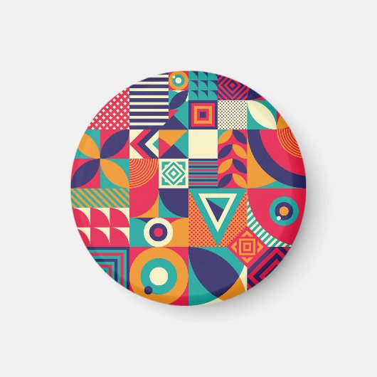 Aimant Pop formes géométriques abstraites, motif transpar (Devant)