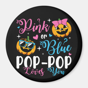 Aimant Pop-Pop Rose Ou Bleu Vous Aime Citrouille Cercle B