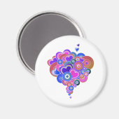 Aimant PopArt Coeurs violets (Recto/Verso)