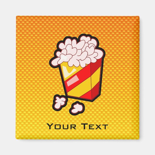 Aimant Popcorn orange jaune (Devant)