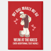 Aimant POPEYE Faible À Genoux Fun Valentines Day (Recto)