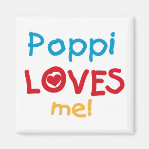 Aimant Poppi aime mes t-shirts et cadeaux