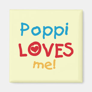 Aimant Poppi aime mes t-shirts et cadeaux