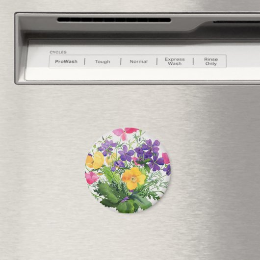 Aimant Poppies et géraniums (In Situ (Lave-vaisselle))