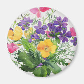 Aimant Poppies et géraniums (Devant)