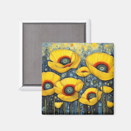 Aimant Poppies jaunes 2 (Recto/Verso)