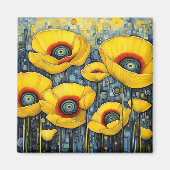 Aimant Poppies jaunes 2 (Devant)