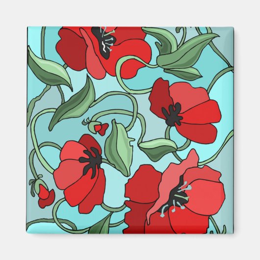 Aimant Poppies rouges (Devant)