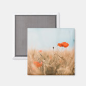 Aimant Poppies rouges et orge dorée (Recto/Verso)